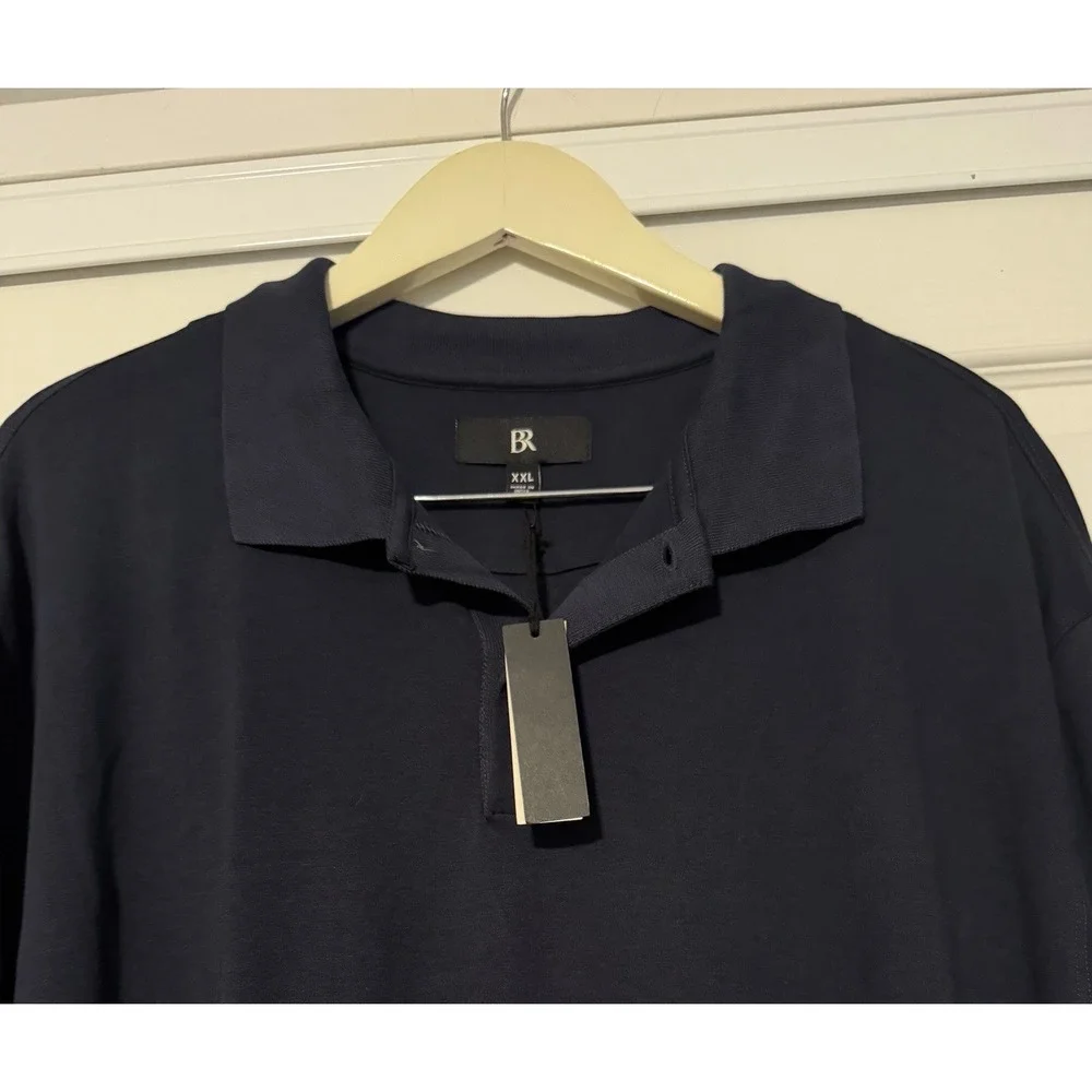 Banana Republic BR Blue Polo Shirt Cotton Preppy Coastal